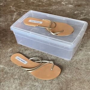 Steve Madden Women's Sandals with Tan and Gold Straps